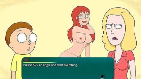 Morty Empties His Cartoon Cock On All The Girls In His House