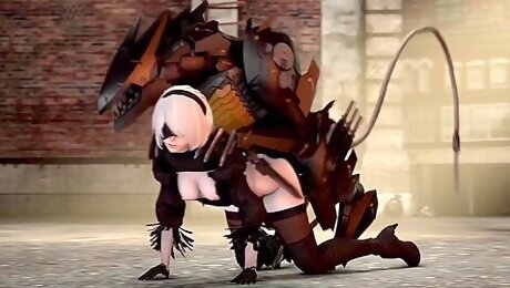 3d White-haired Hottie Nier Automata Drilled With Toys