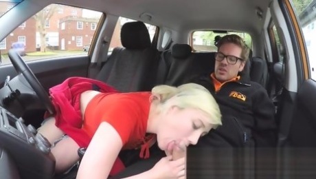 Fake Driving School Back seat pussy squirting and creampie