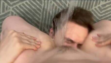 Squirting on face is the best exercise from a big ass brunette