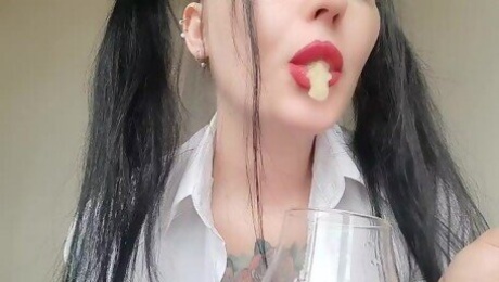Sweet and delicious apple spit for the dirty boy. Open your mouth and enjoy a cocktail
