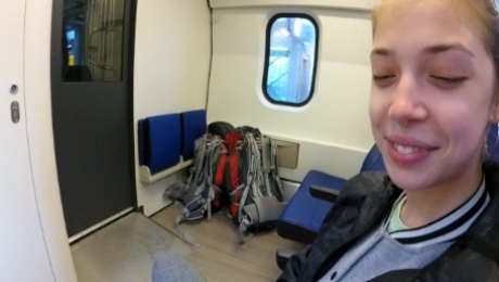 Real Public Blowjob in the Train | POV Oral Creampie by MihaNika69