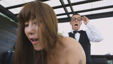 Tiffany Rain seduces handsome waiter for hardcore fuck