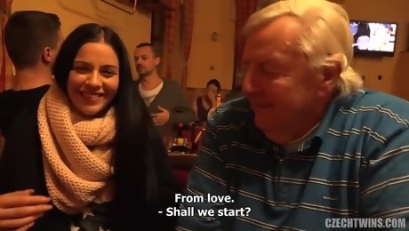 Young Czech slut fucks old grandpa!